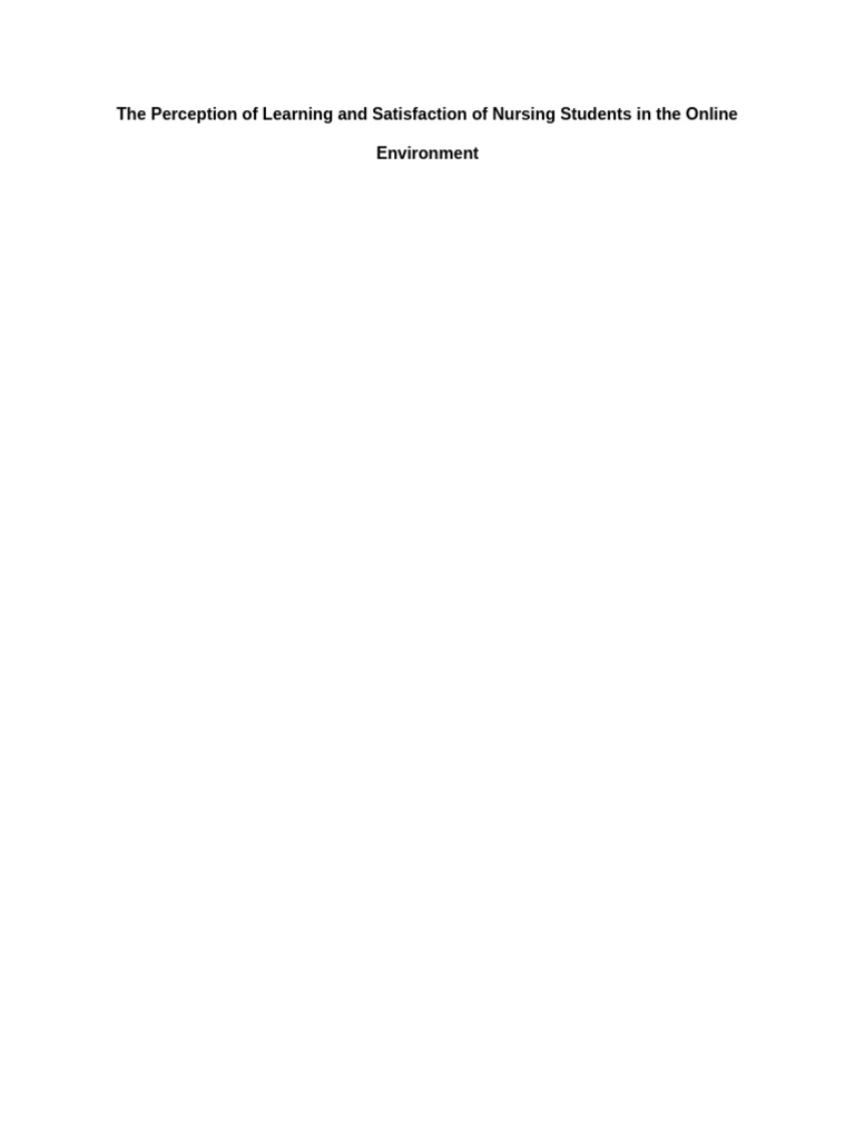 Nursing Students' Online Learning Satisfaction | PDF | Educational ...