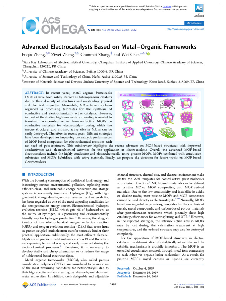 Zheng Et Al 2020 Advanced Electrocatalysts Based On Metal Organic ...