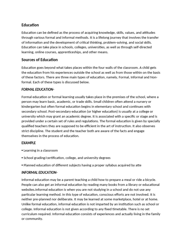 Education And Sources And System Pdf Schools Teachers