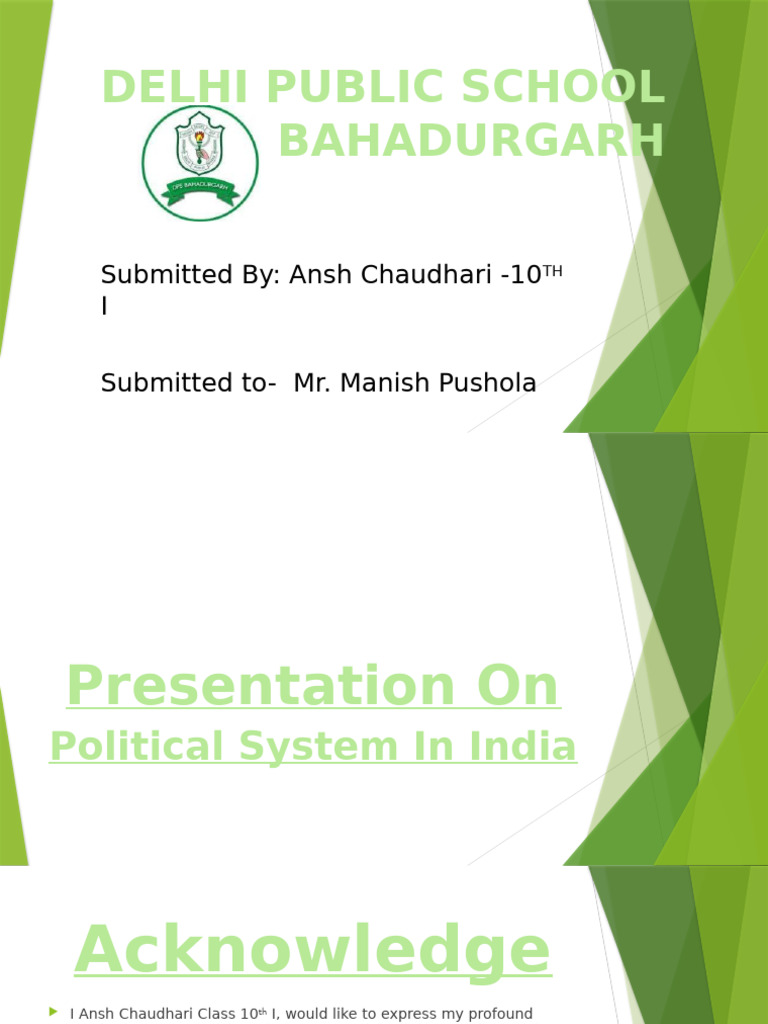 Political System in India | PDF | Public Law | Government Institutions