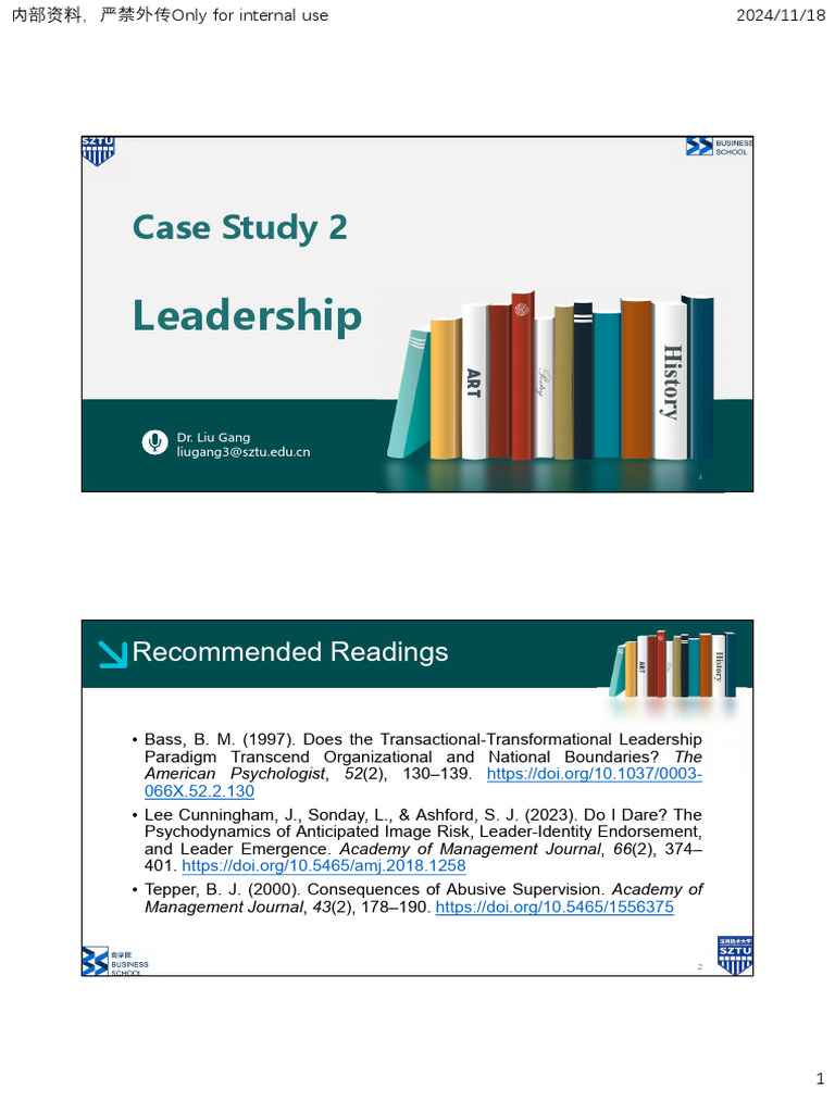 Case Study 2 Leadership | PDF | Leadership | Mentorship