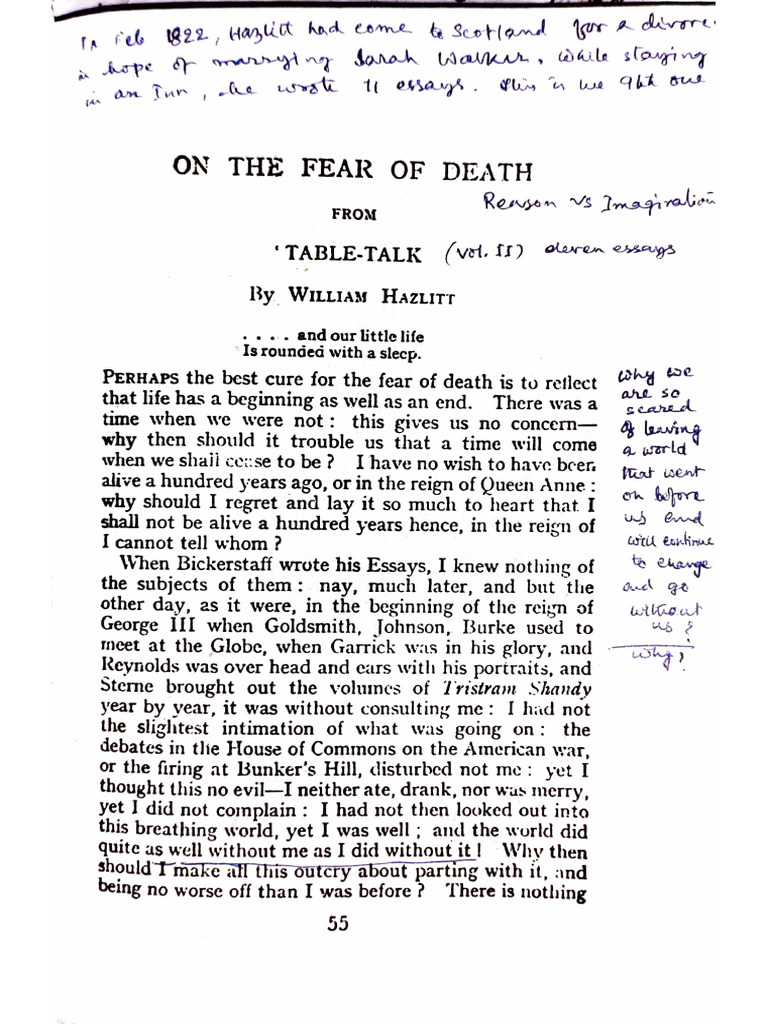 On the Fear of Death | PDF