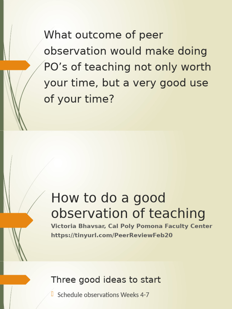 Effective Peer Observation Strategies | PDF | Learning | Behavior ...