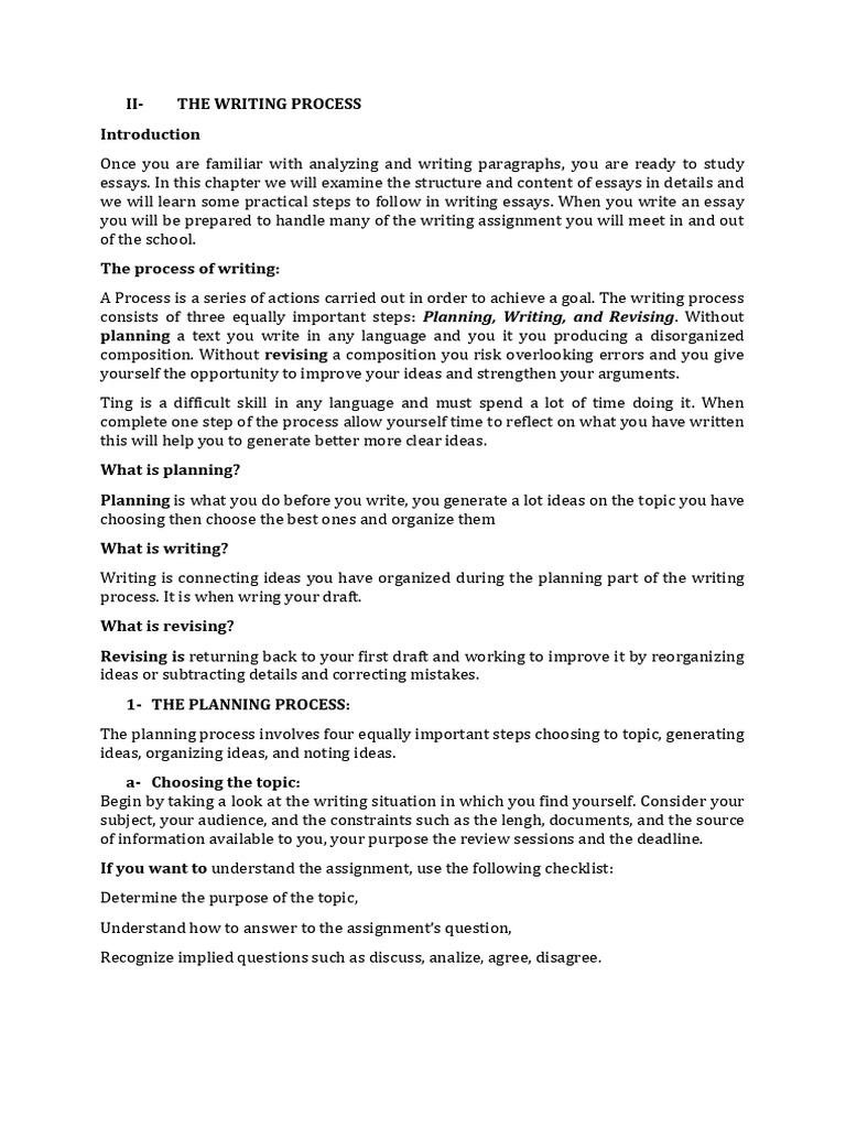 The Writing Process Part I | PDF | Essays | Marriage