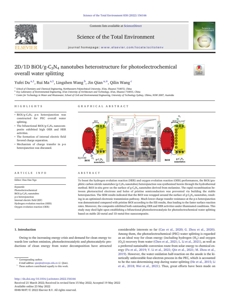1 s2.0 S0048969722032636 Main | PDF | Carbon Nanotube | Nanocomposite