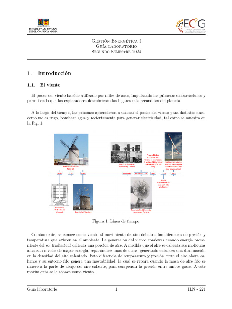 Energía Eólica: Manual de Laboratorio 2024 | PDF | Turbina | Herida