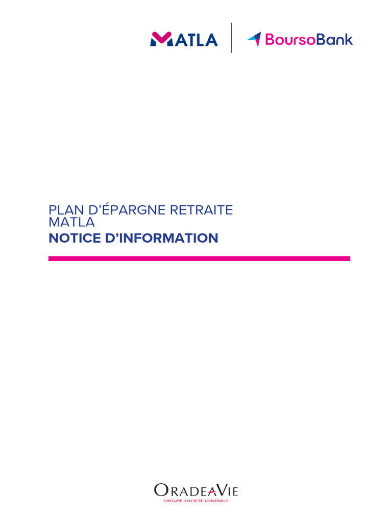 Plan d'Épargne Retraite MATLA | PDF | Retraites | Retraite