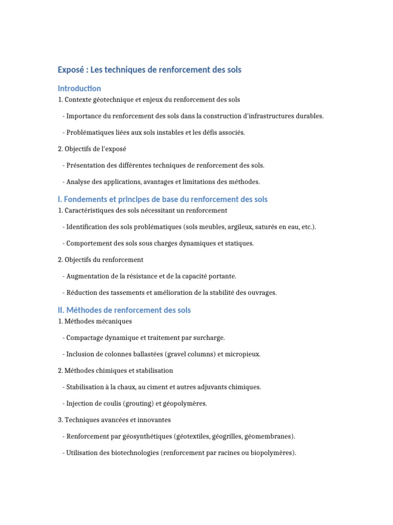 Techniques de renforcement des sols | PDF | Génie géotechnique