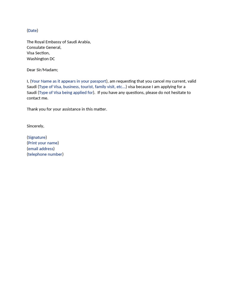 Saudi Cancellation Letter | PDF