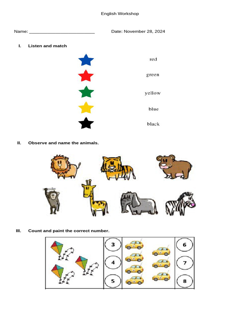 Pre-K Assessment Activities | PDF