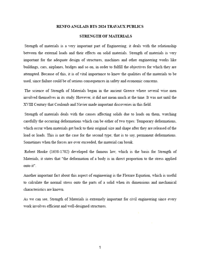 Strength of Materials in Civil Engineering | PDF | Strength Of ...