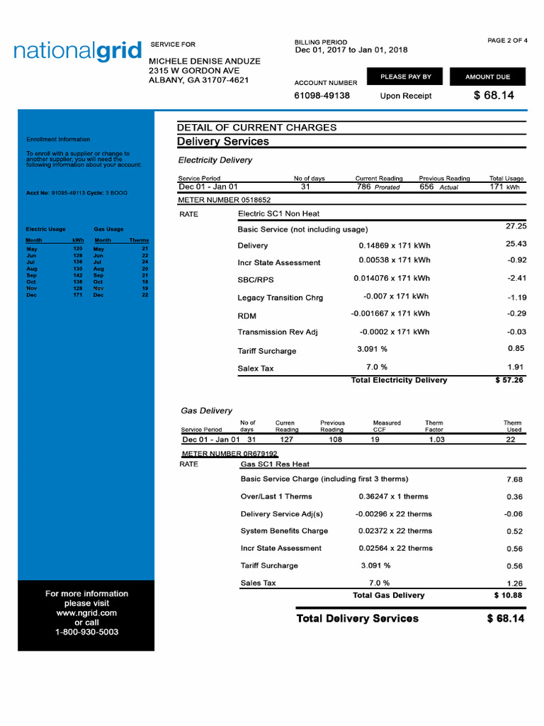 Bill11 Usa (Nationalgrid) | PDF