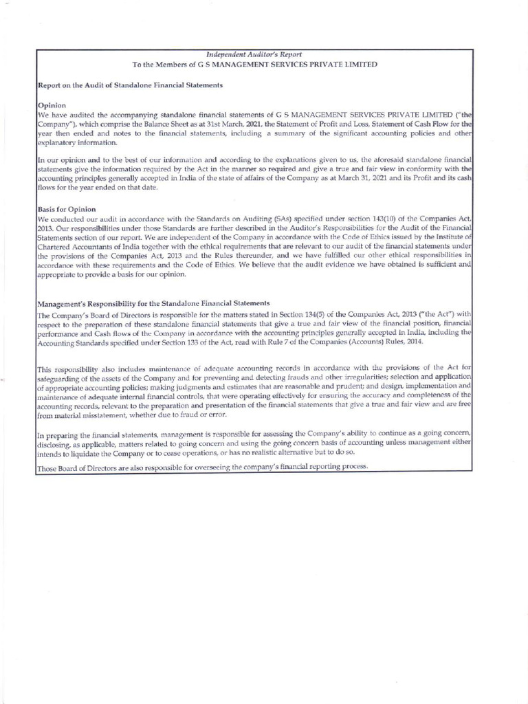 GS Management FS 2021 | PDF