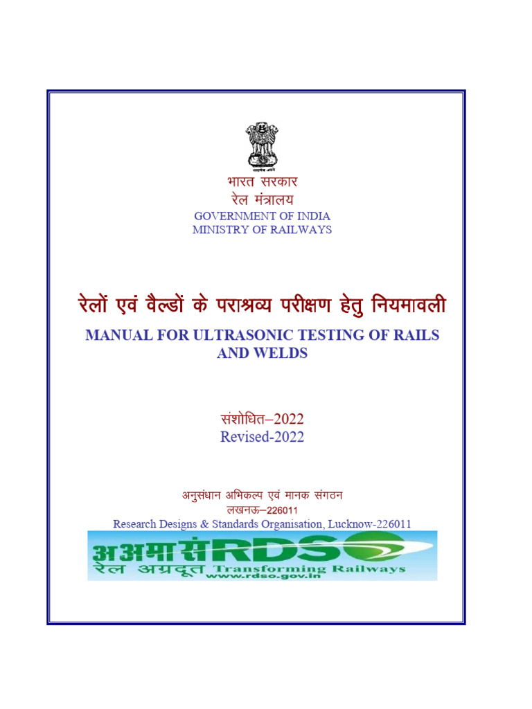 Ultrasonic Testing Manual for Rails | PDF