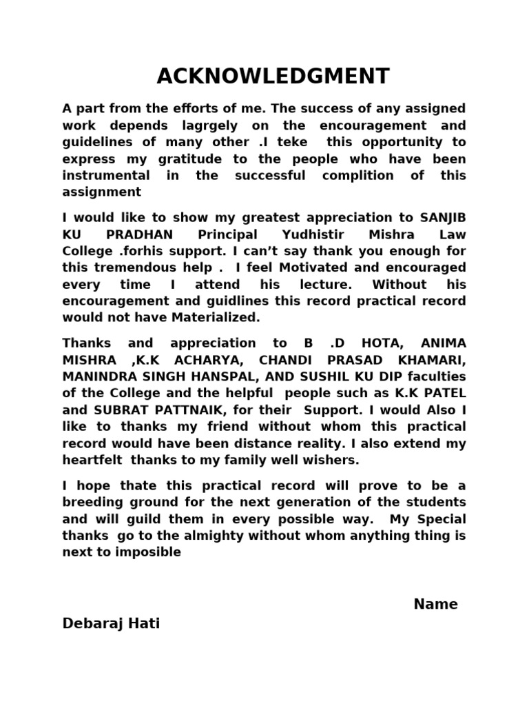 Acknowle D Ment | PDF