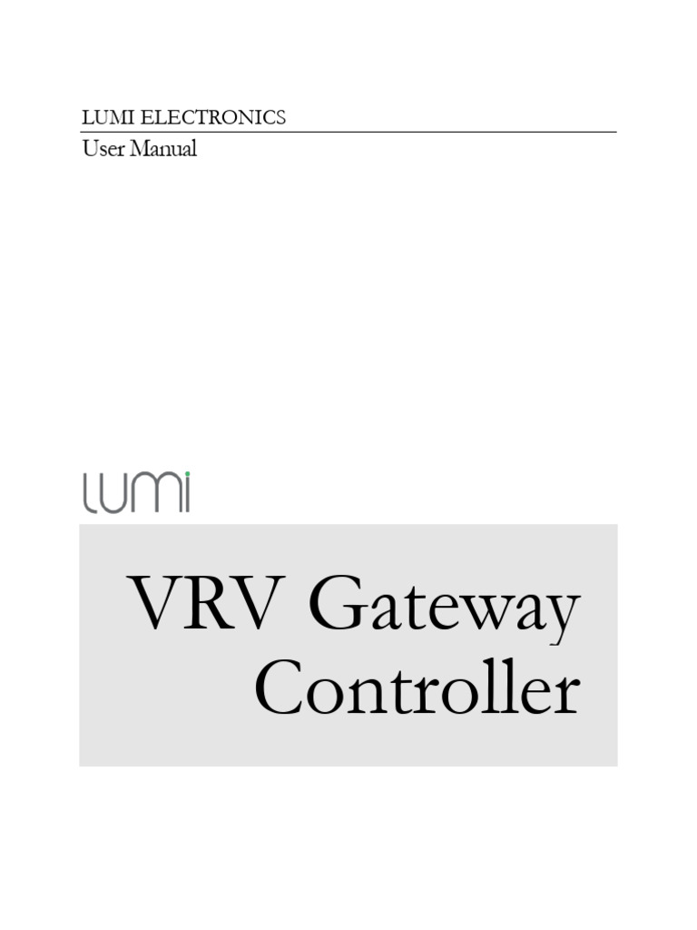 Lumi knx vrv gateway 1 pdf telecommunications network protocols
