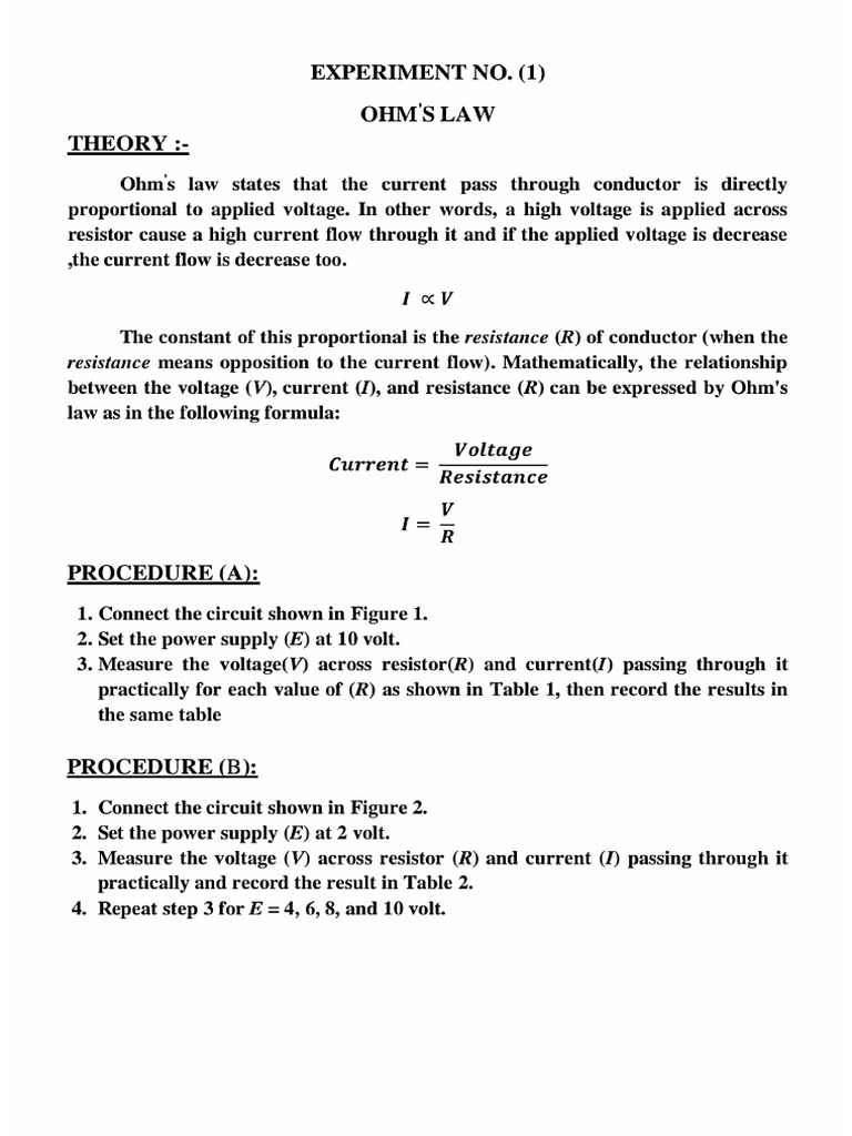 Exp No2 Ohm's Law | PDF