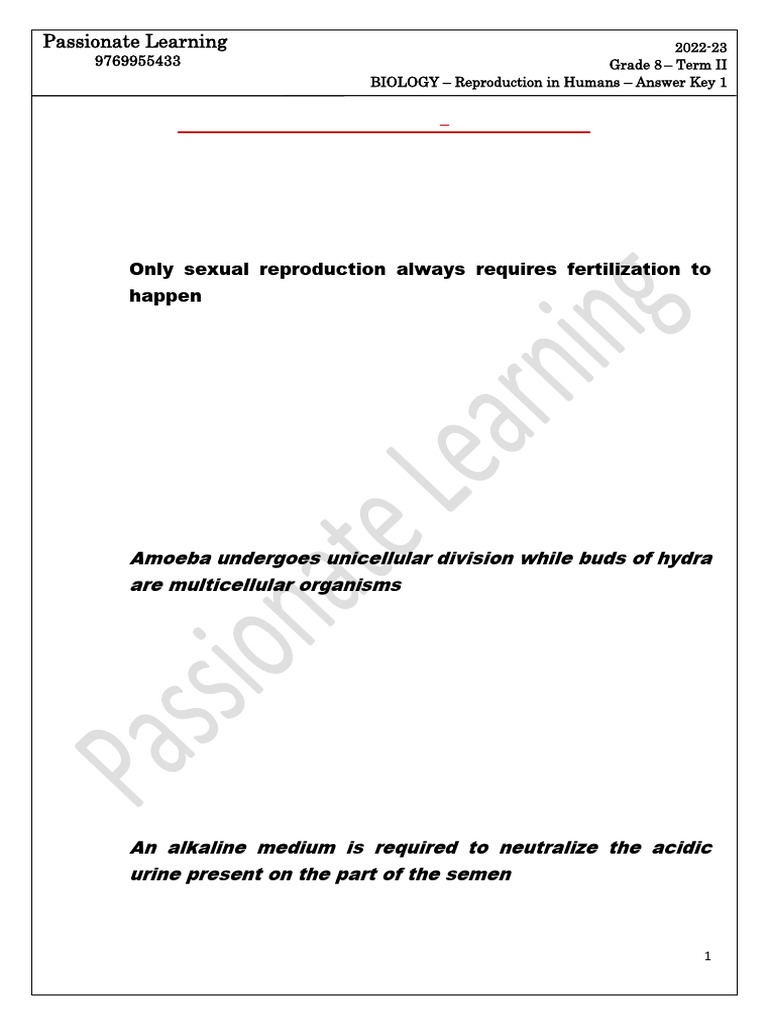 Human Copulation and Reproduction Overview | PDF | Sexual Reproduction ...
