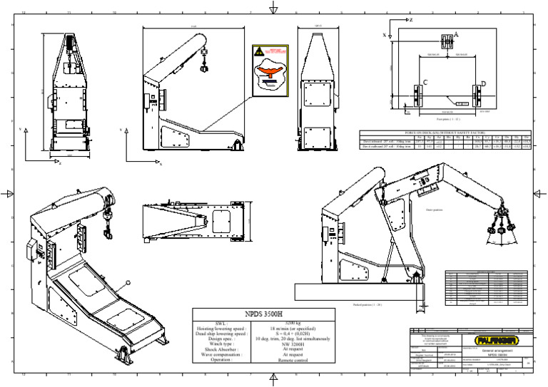 NPDS 3500H Davit General Arrangement | PDF | Watercraft | Ships