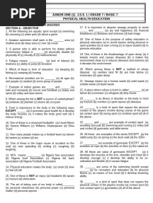 PHE JSS1 2ND T-EXAM