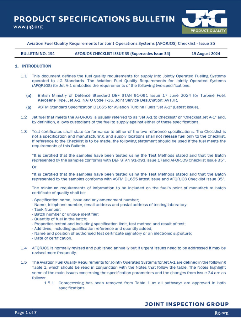 AFQRJOS Checklist Issue 35 Overview | PDF | Jet Fuel