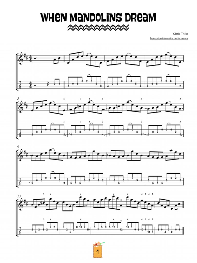 Mandolin Music Transcription | PDF