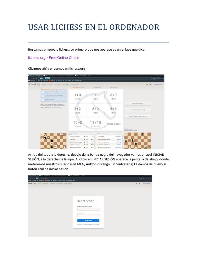 Usar lichess en el ordenador pdf