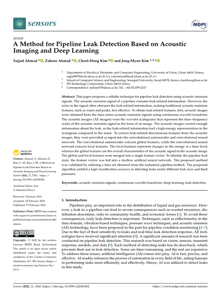 A Method For Pipeline Leak Detection Based On Acoustic Imaging and Deep ...