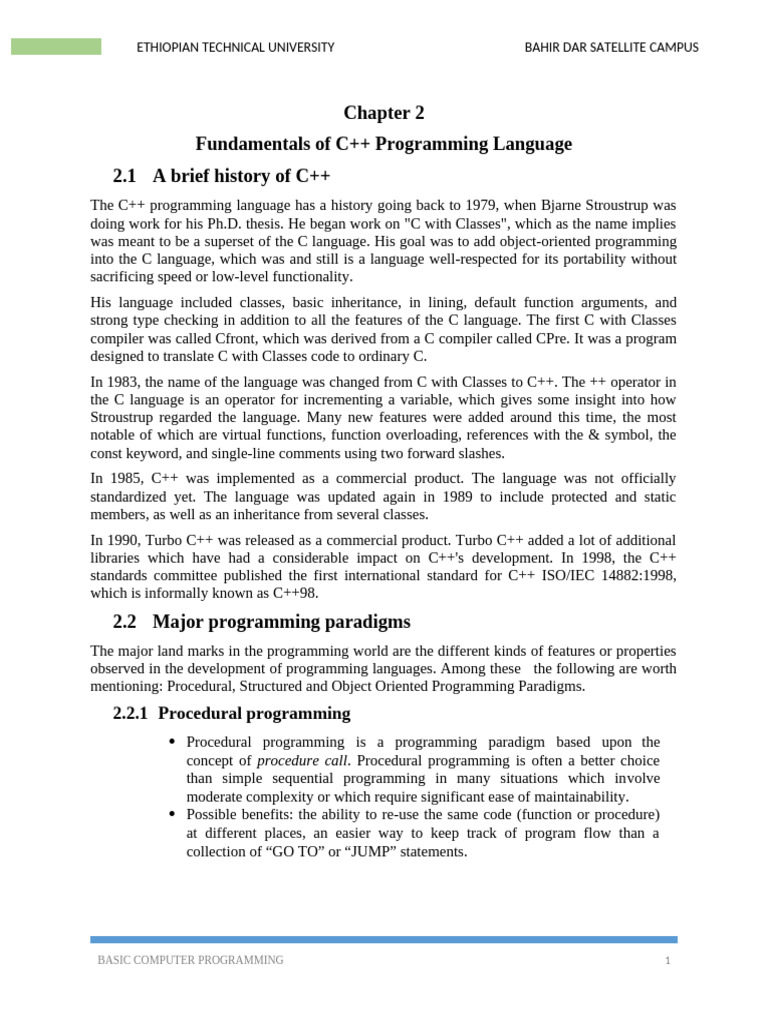 C++ Basics for Programming Students | PDF | C++ | Object Oriented ...