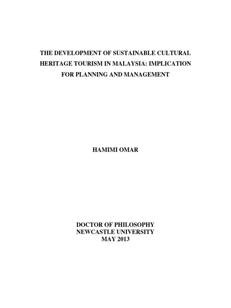 Sustainable Cultural Heritage Tourism Malaysia | PDF | Survey ...