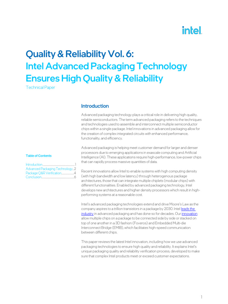 Volume 6 Intel Advanced Packaging Technology | PDF | Integrated Circuit ...