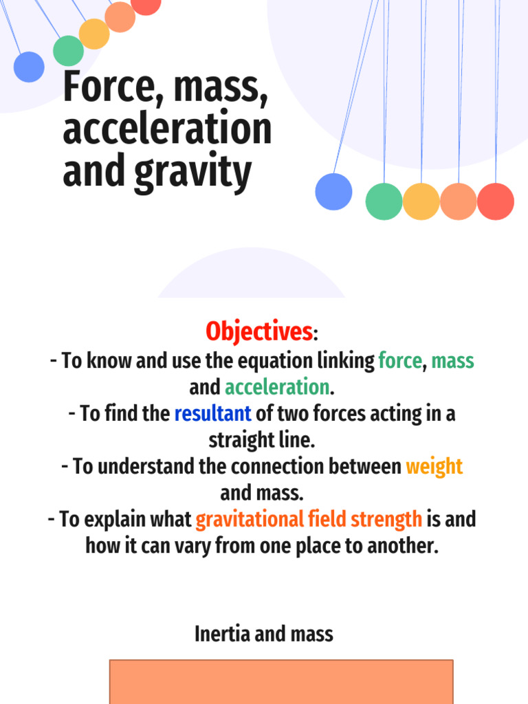 L2.7 Force Mass and Acceleration | PDF | Force | Mass