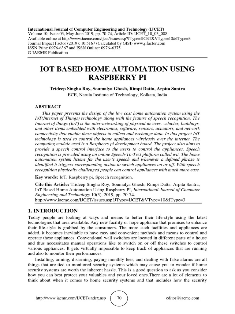IoT Home Automation with Raspberry Pi | PDF | Home Automation ...