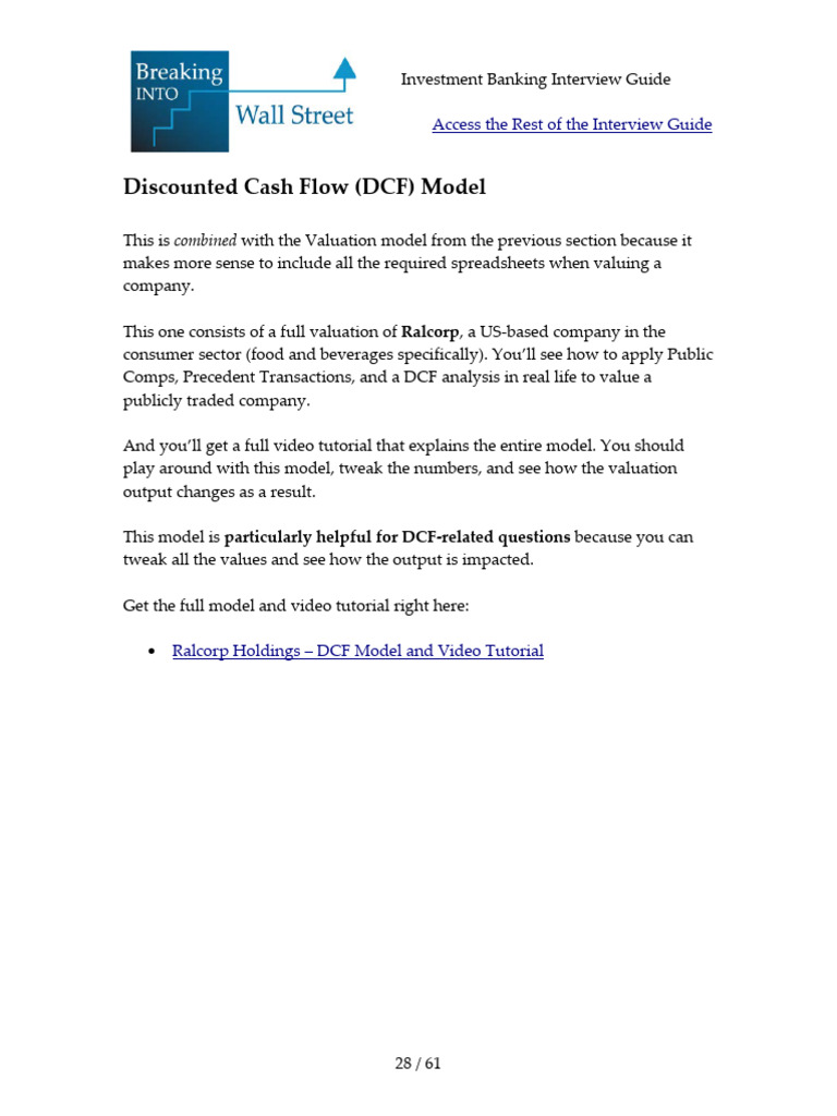 DCF Valuation Insights for Interviews | PDF | Discounted Cash Flow | Stocks