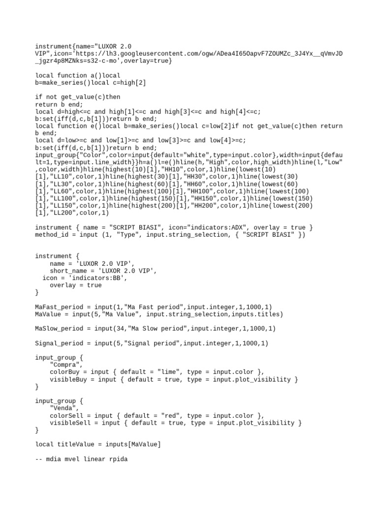 LUXOR 2.0 VIP Trading Script | PDF