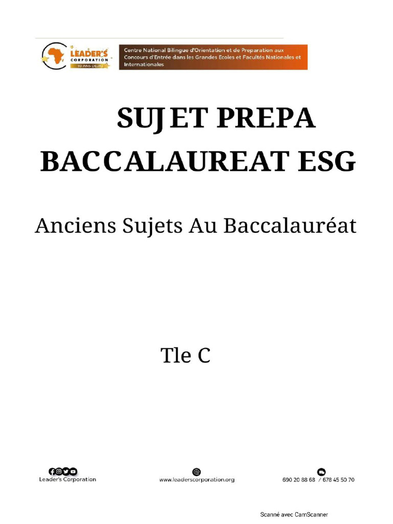 Anciens Sujets Bac C | PDF