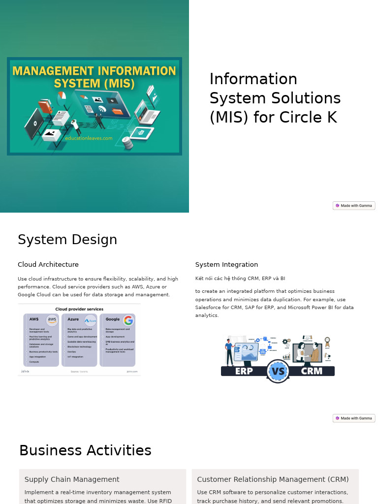 Information System Solutions MIS For Circle K | PDF | Cloud Computing ...