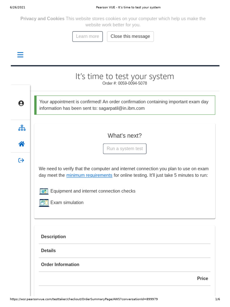 Pearson VUE - It’s time to test your system | PDF | Identity Document
