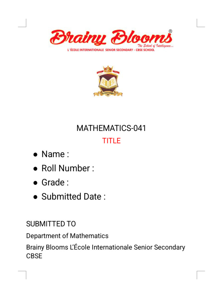 Maths First 3 Page | PDF