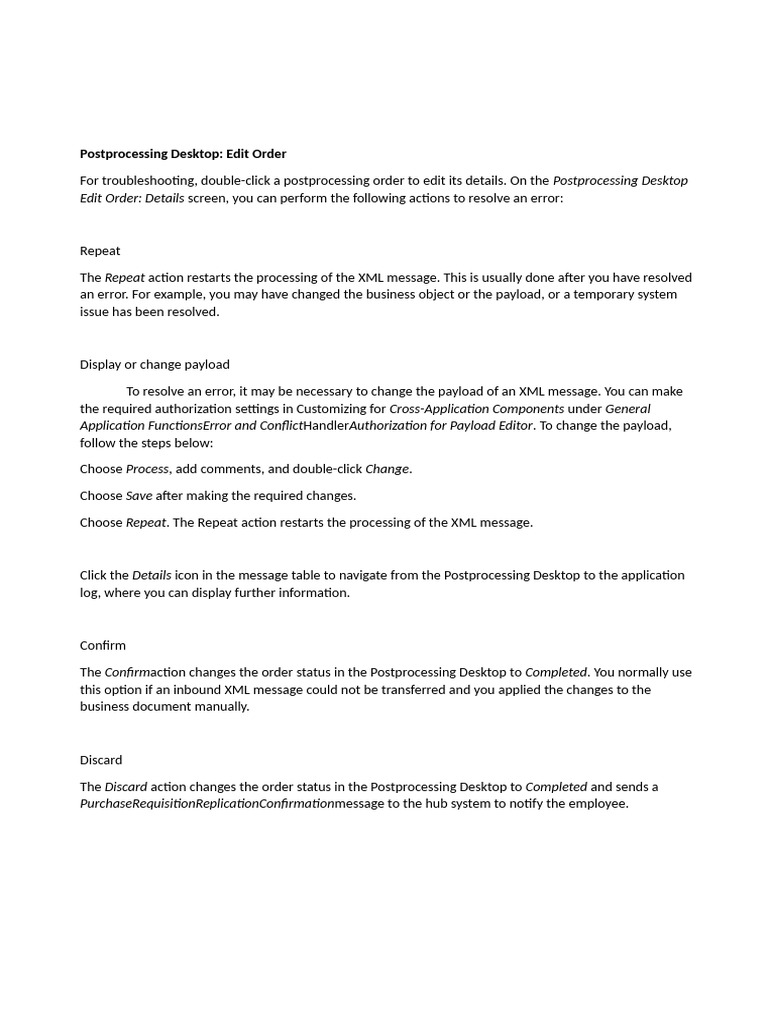 Postprocessing Desktop Order Editing Guide | PDF