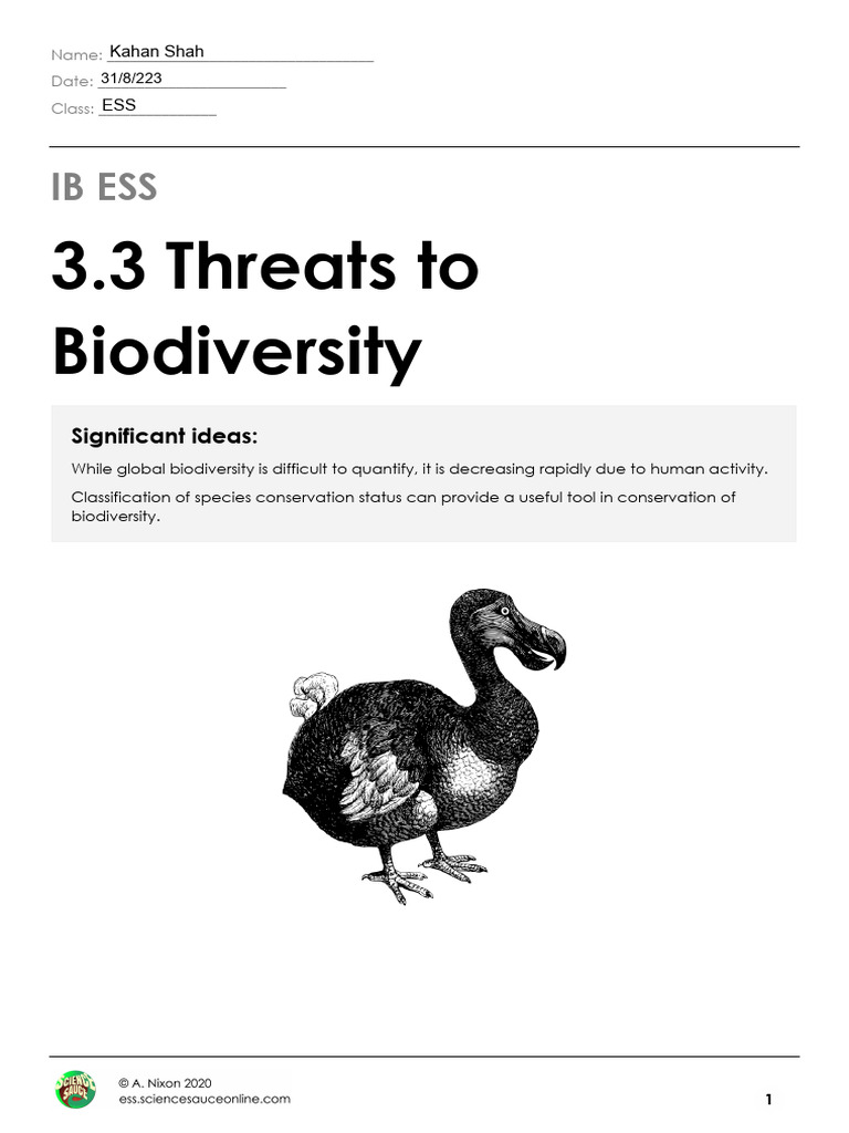Biodiversity Threats and Human Impact | PDF | Habitat Destruction ...
