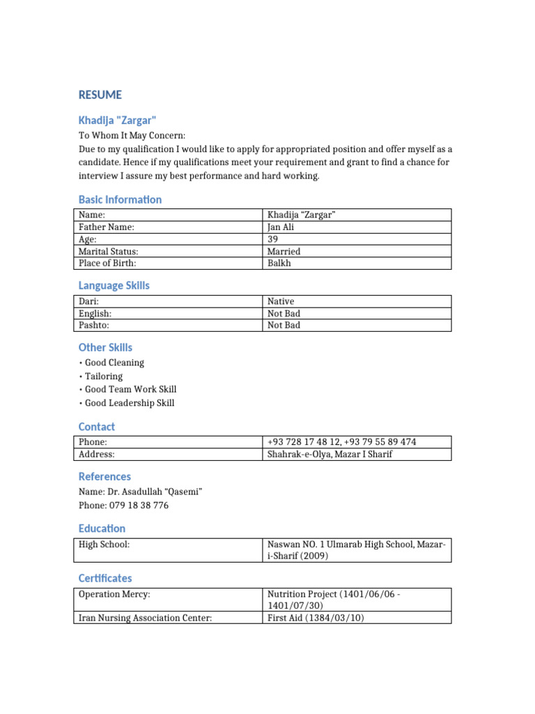 Resume Template | PDF