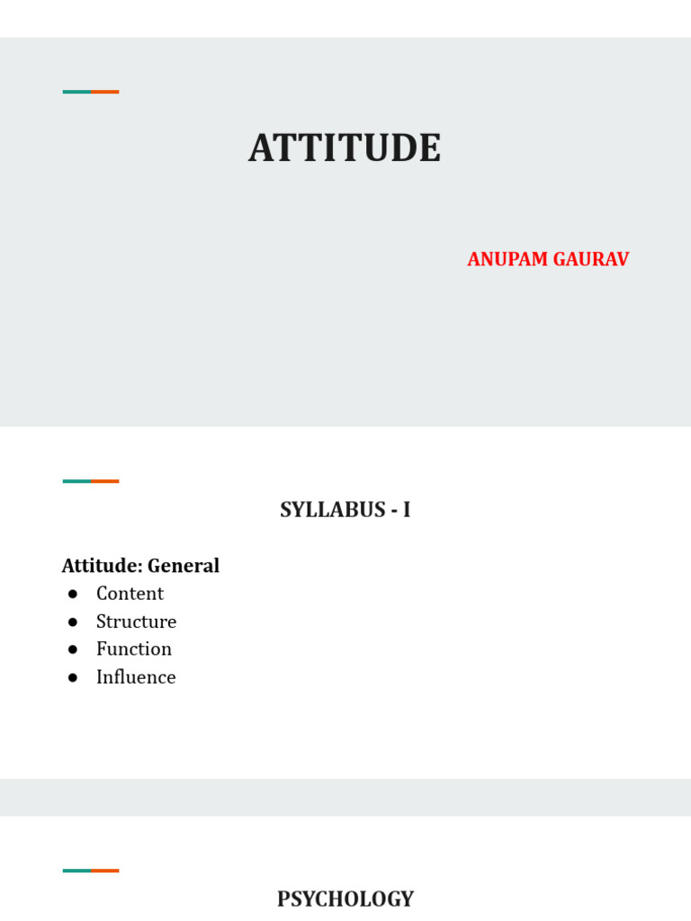 Understanding Attitude in Psychology | PDF | Attitude (Psychology ...