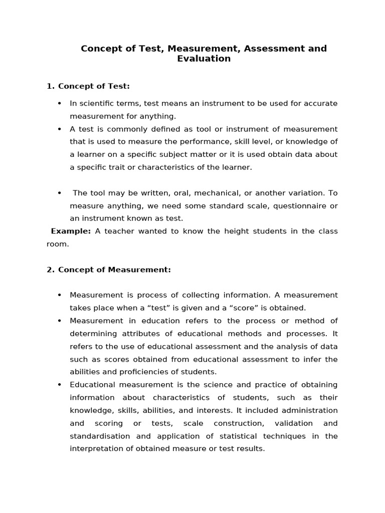 Understanding Test Measurement & Evaluation | PDF | Educational ...