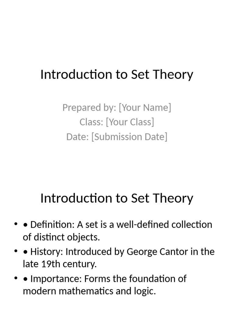 Set Theory Presentation | PDF