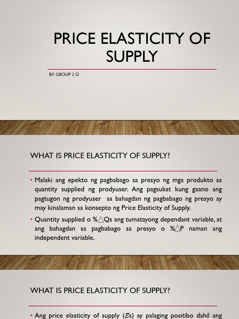 Price Elasticity of Supply | PDF