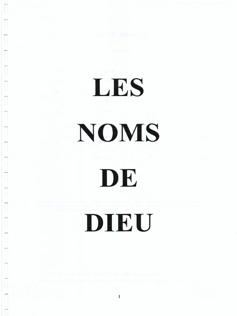 Les Noms de Dieu et Leur Signification | PDF