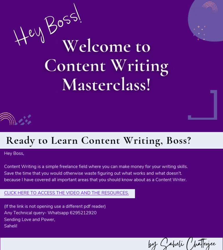 Content Writing Welcome PDF | PDF