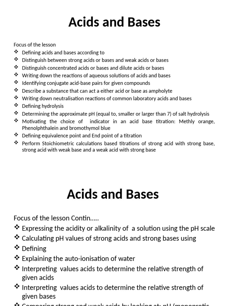 Grade12 Acids&Bases | PDF | Acid | Titration