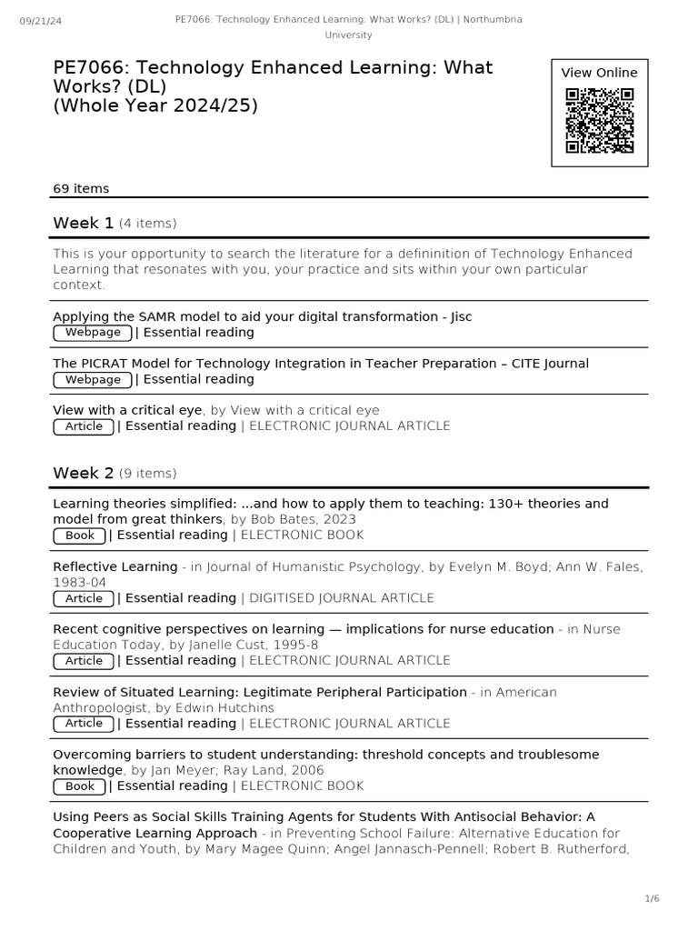 List | PDF | Educational Technology | Learning